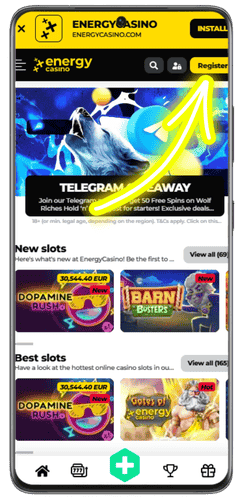 Energy Casino registration details